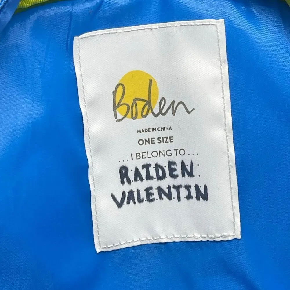Mini Boden Small Child Backpack Bag Blue Green Red Dinosaur Print Used Preowned